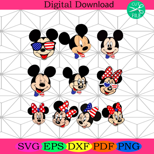 Mickey Minnie Independence Day Bundle Svg, Independence Svg