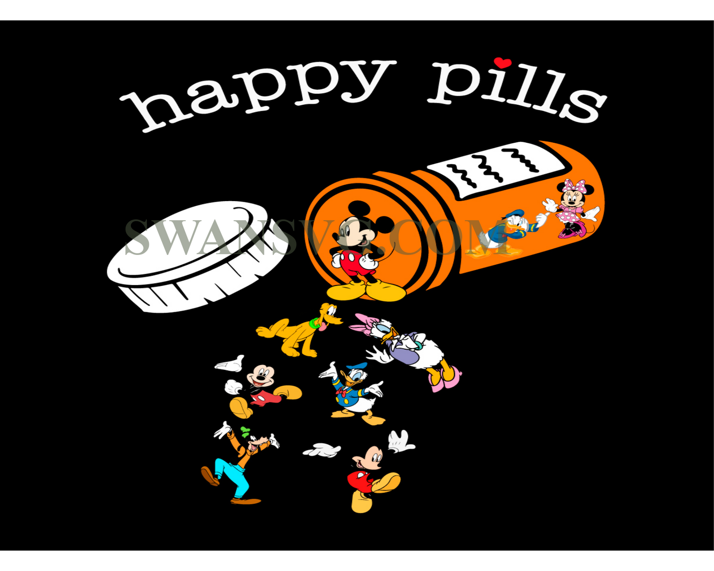 Happy Pills Disney Characters, Digital File Download, Cute Disney