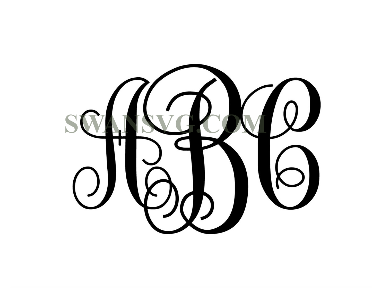 INTERLOCKING VINE MONOGRAM Svg, Monogram Font Svg, Vine