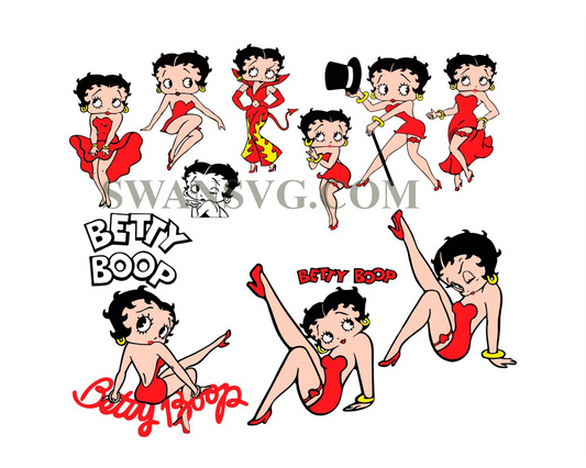 Betty Boop Bundle SVG, Cartoon Bundle Svg, Movie Characters Svg