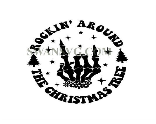 Rockin around the Christmas Tree Svg Png, Christmas funny Svg