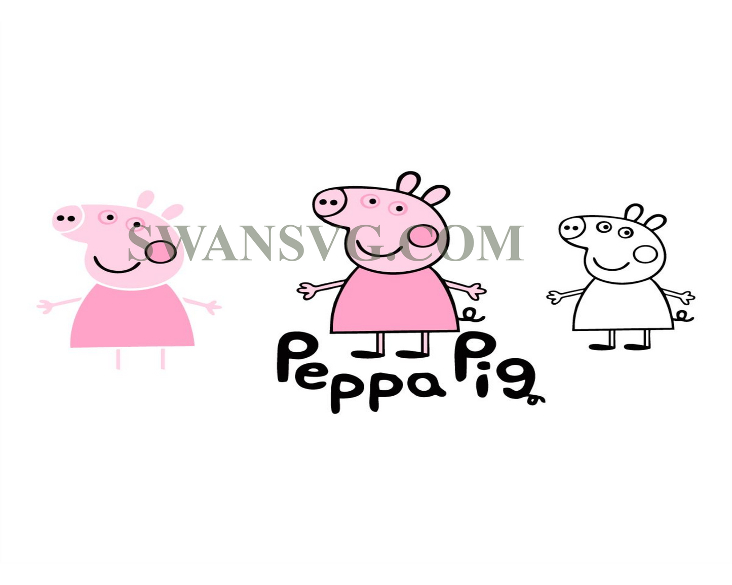 Peppa Pig SVG, Layered and Instant downloadable files for cricut