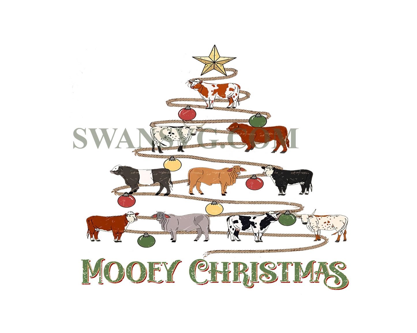 Mooey Christmas Cow Png Funny Xmas Png Sublimation