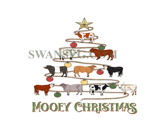 Mooey Christmas Cow Png Funny Xmas Png Sublimation