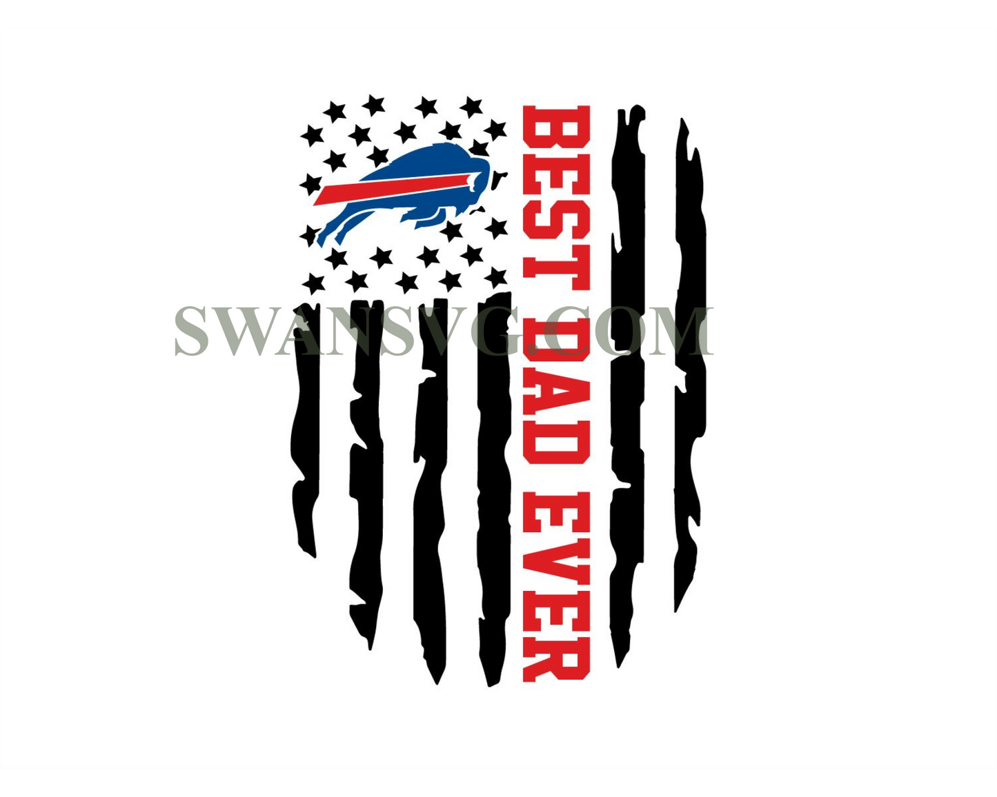 Buffalo Bills Best Dad Ever American Flag Svg Digital Download