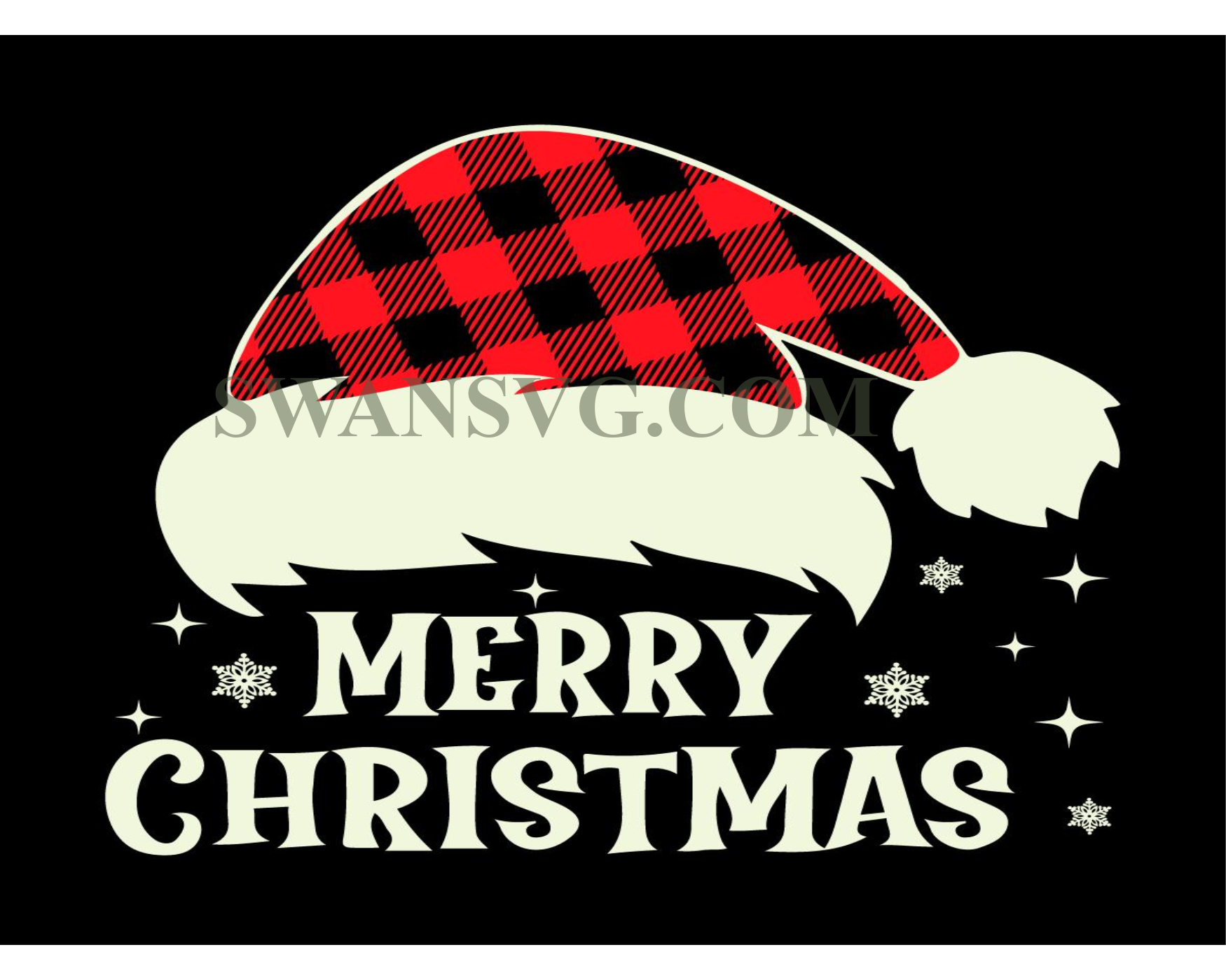 Merry Christmas Svg, Merry Christmas Santa Hat Buffalo Plaid Svg – SwanSvg