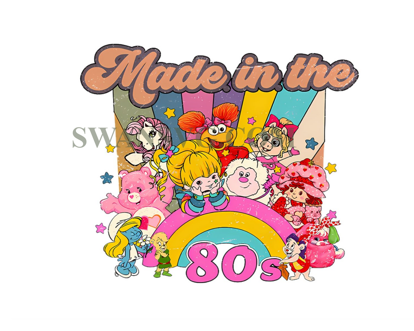 Cartoon Friends Nostalgia Png, Friends 80's Cartoon Characters Rainbow