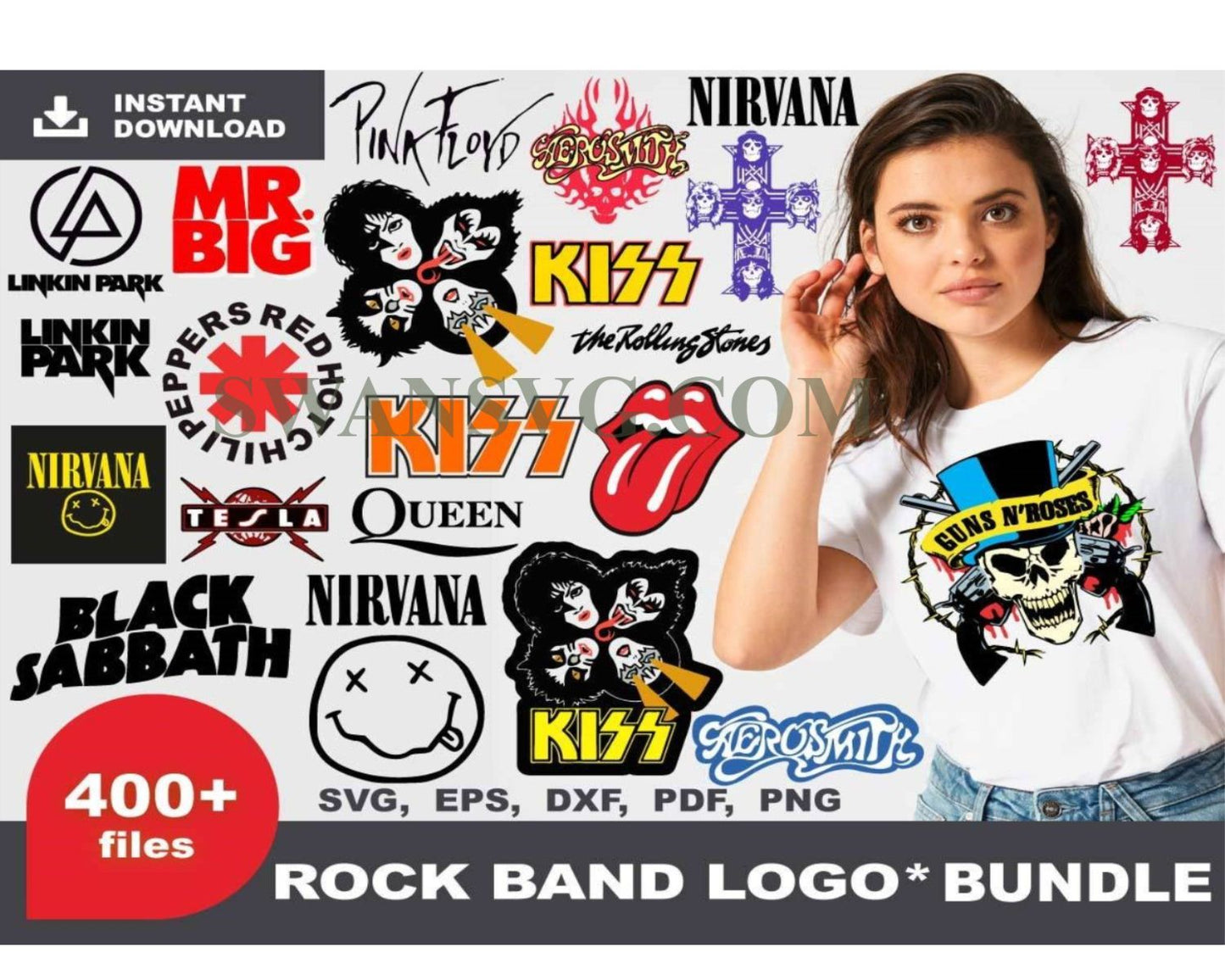 400 Rock Brand Logo SVG, Rock Band Svg, Bundle Rock Band