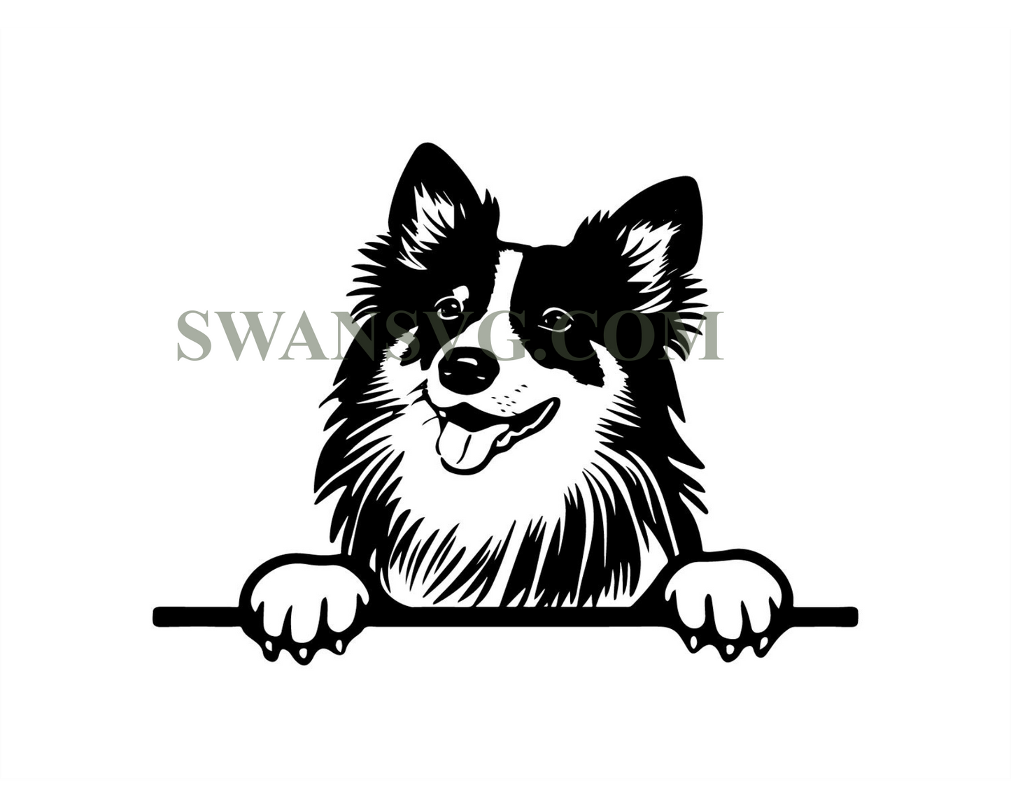 PEEKING SHETLAND SHEEPDOG Svg, Peeking Shetland Sheepdog Svg