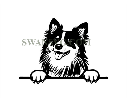 PEEKING SHETLAND SHEEPDOG Svg, Peeking Shetland Sheepdog Svg