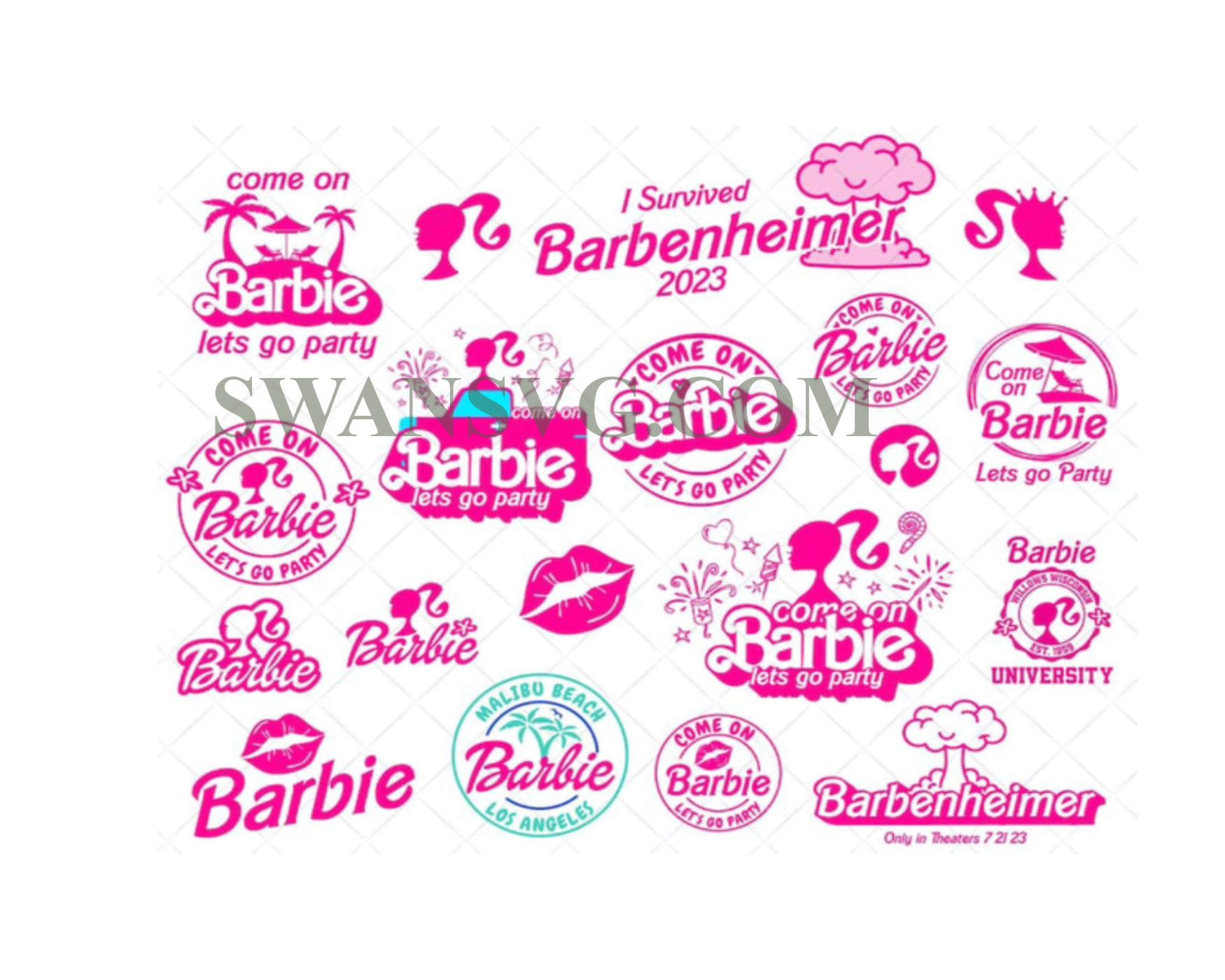 Barbie PNG Bundle, Come on Barbie Lets Go Party Png Doll Png, Barbie b ...