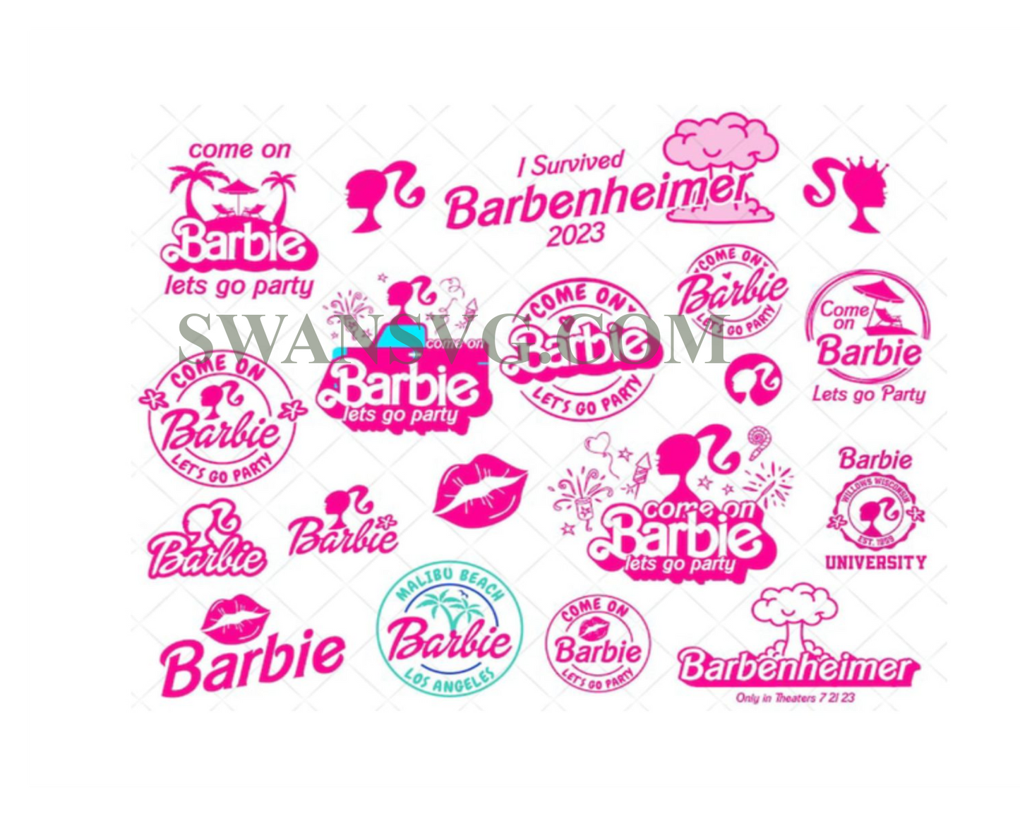 Barbie PNG Bundle, Come on Barbie Lets Go Party Png Doll Png