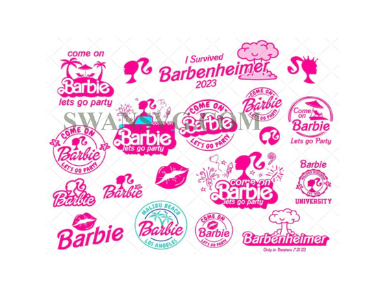 Barbie PNG Bundle, Come on Barbie Lets Go Party Png Doll Png