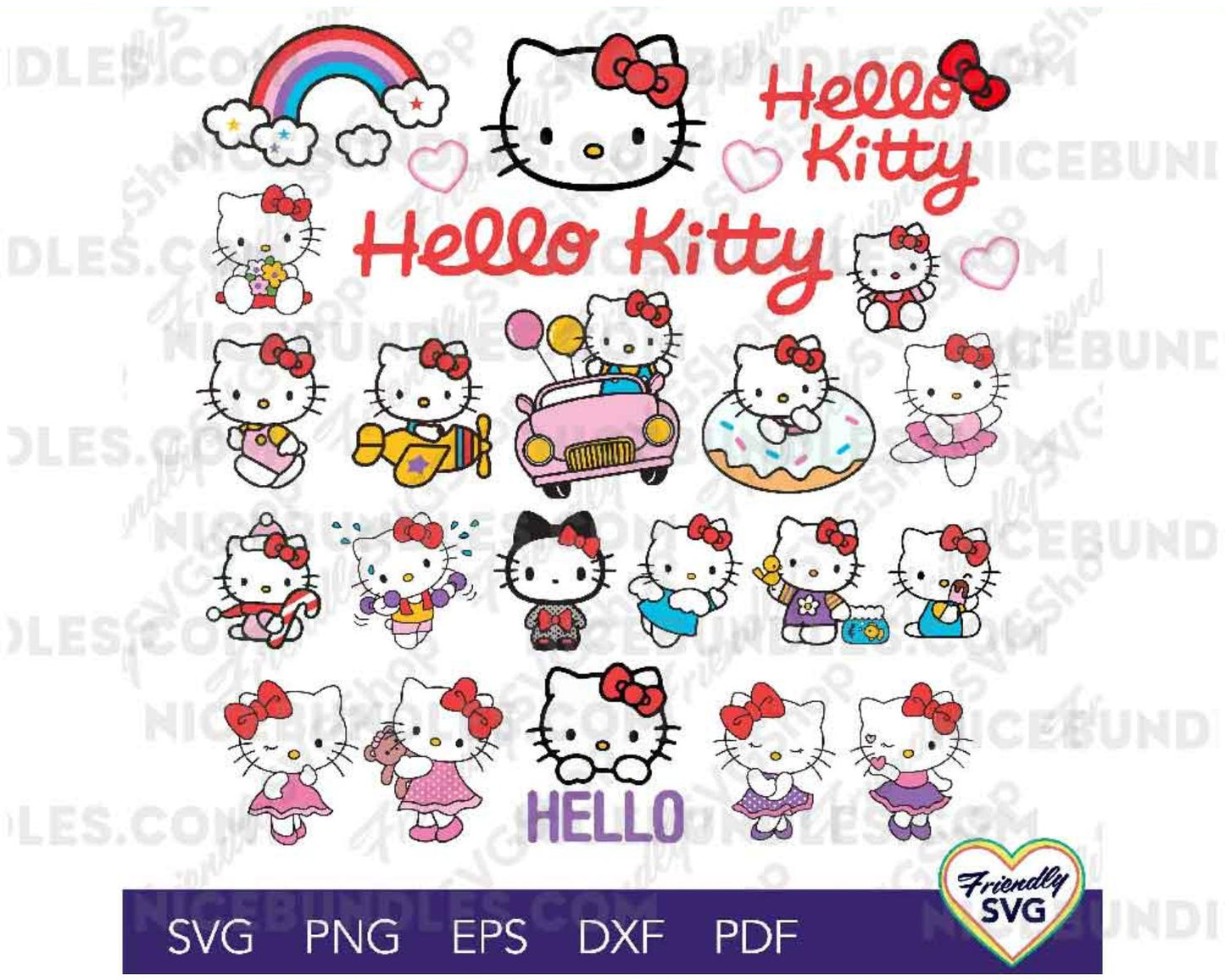 Cute Cat Vector Icons, Kawaii Kitty Clipart, Kawaii Kitty Svg
