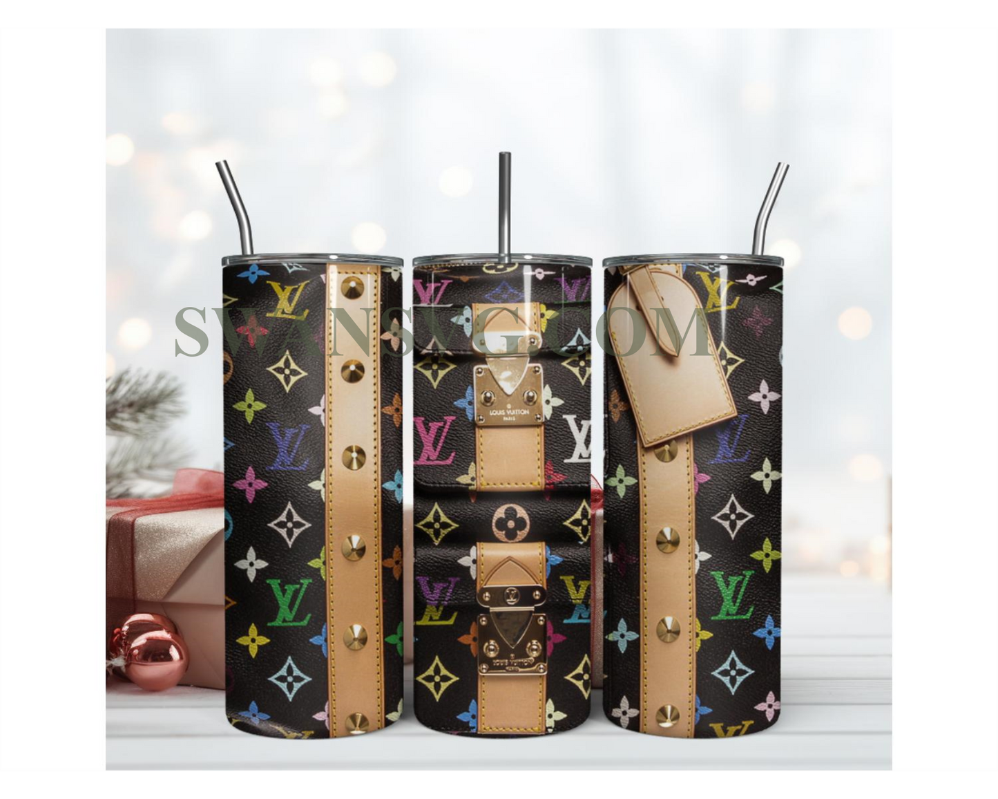 LV Bag Pattern Tumbler, 20Oz Straight Tumbler