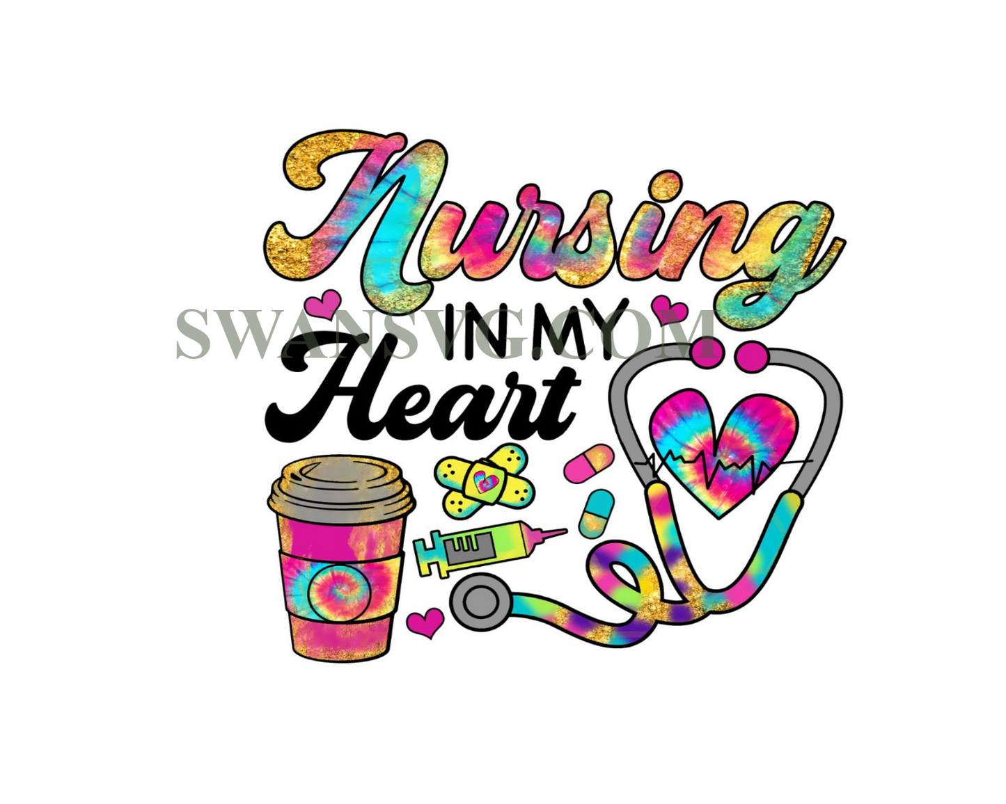 Nursing In My Heart PNG Nurse png Nurse Clipart