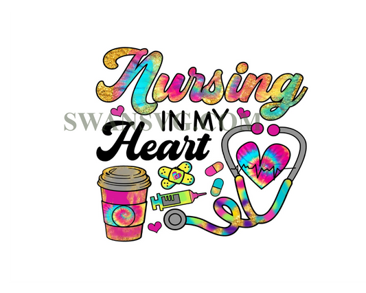 Nursing In My Heart PNG Nurse png Nurse Clipart