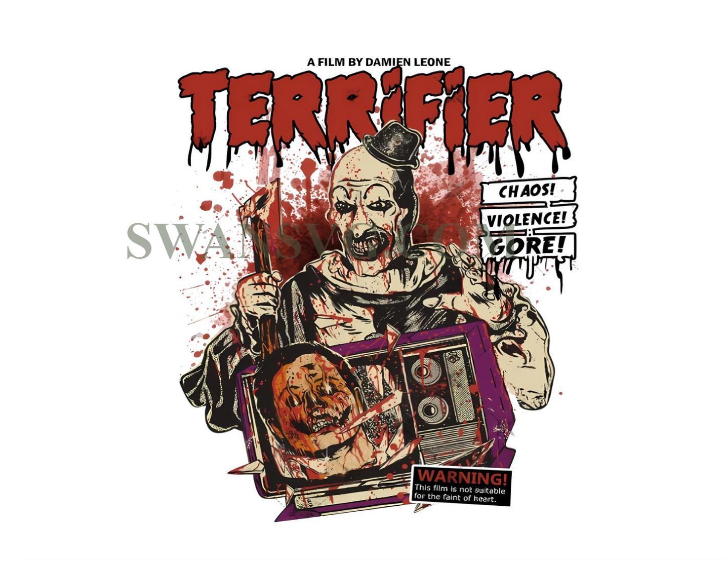 Terrifier Cover Clown Scary Horror Halloween Movie Png, Horr