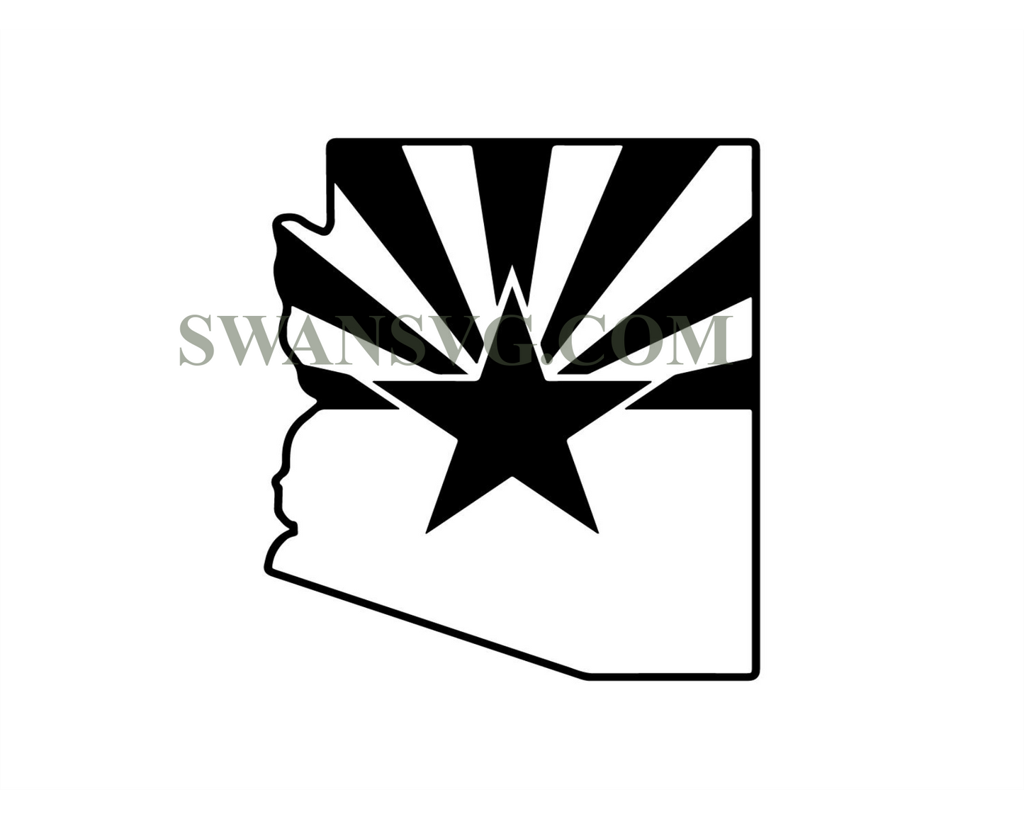 Arizona Map State Outline Flag SVG Files , Arizona Flag Cut Files