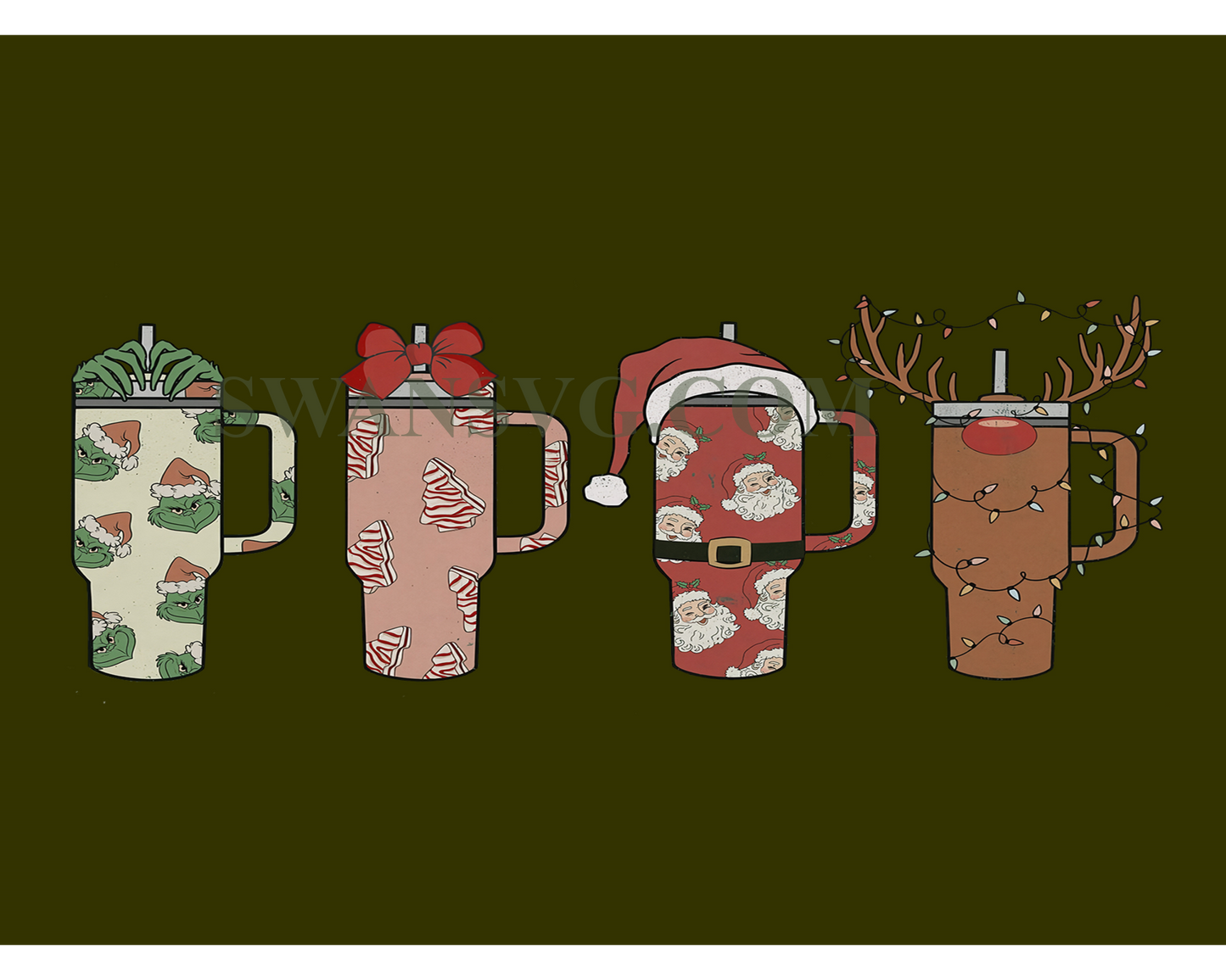 Retro Obsessive Cup Disorder Christmas PNG Sublimation