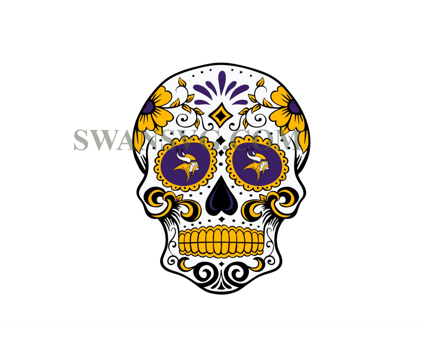 Minnesota Vikings Sugar Skull Svg Digital Download