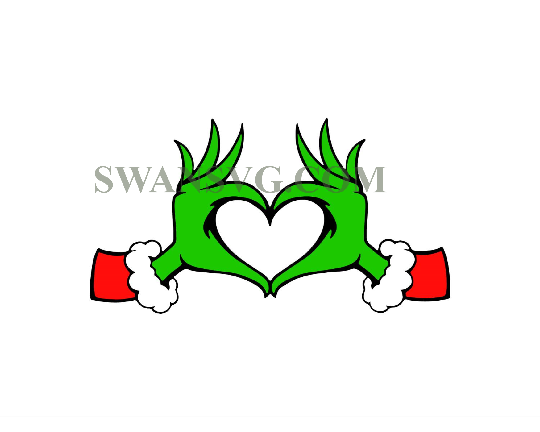 Grinch Heart Hands, Dr. Seuss, Christmas SVG PNG, Digital Designs SwanSvg