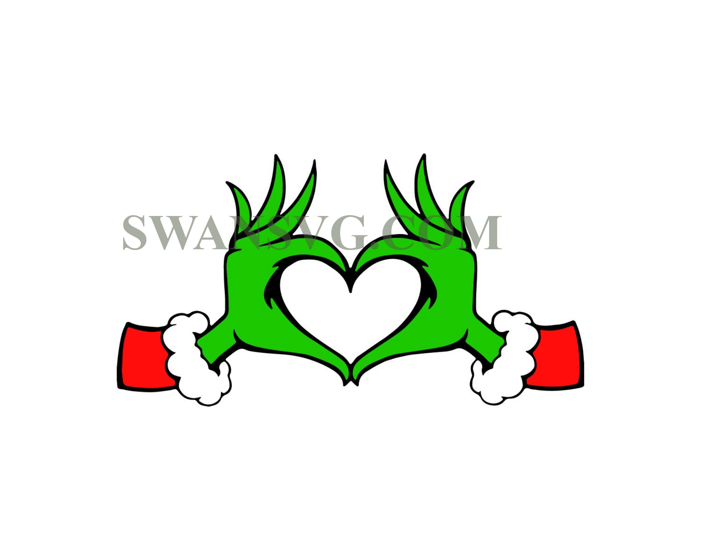 Grinch Heart Hands, Dr. Seuss, Christmas SVG PNG, Digital Designs