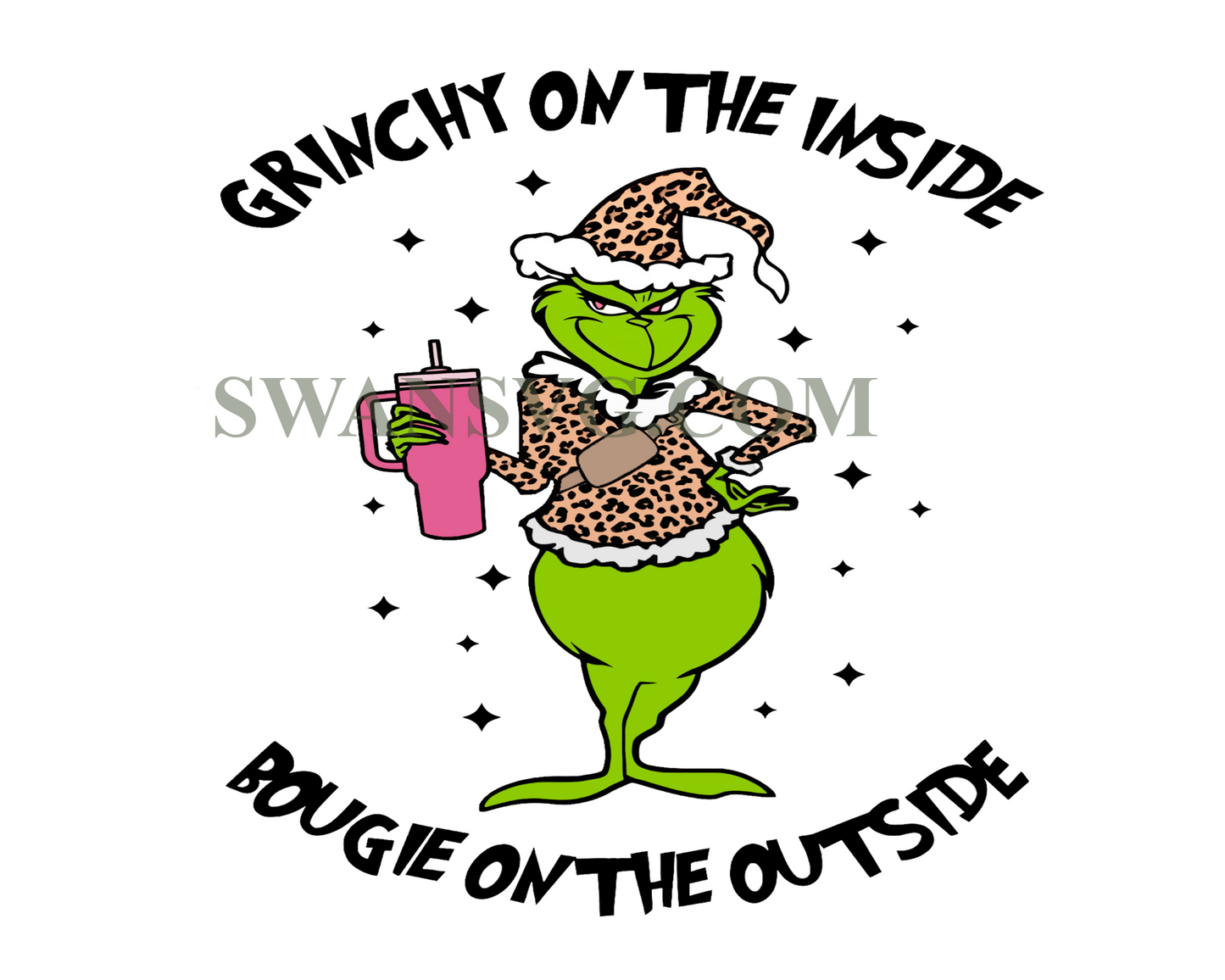 Grinch Leopard Christmas Stanley Tumbler Png Sublimation