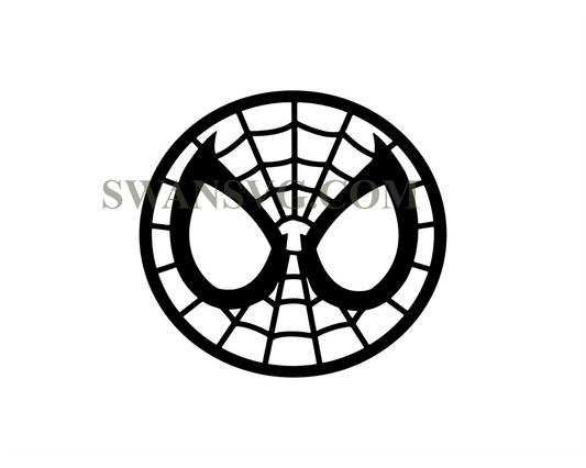 Spider Man Face Circle Silhouette Svg, Dxf Eps Pdf Png, Cricut