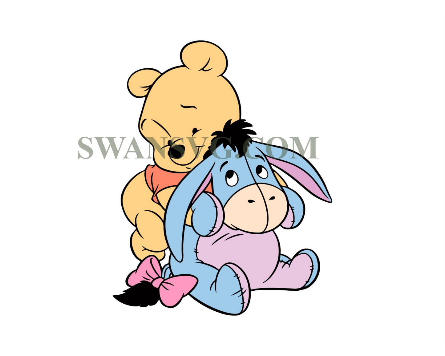 Baby Pooh and Eeyore Winnie The, Pooh, Svg, Dxf, Eps, Pdf, Png