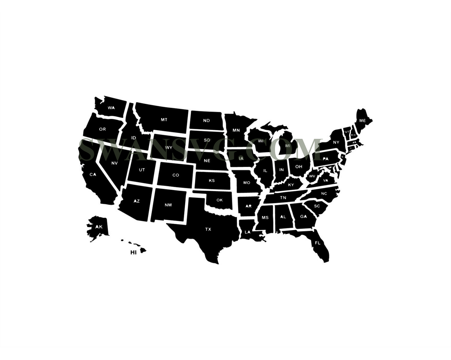 USA MAP SVG Files, States Svg Files For Cricut, All States Svg file, States Cutting File Svg