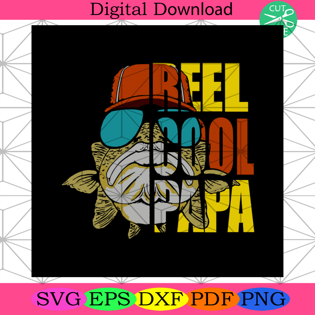 Reel Cool Papa Fishing Dad Svg, Cool Dad Svg, Reel Cool Dad Svg