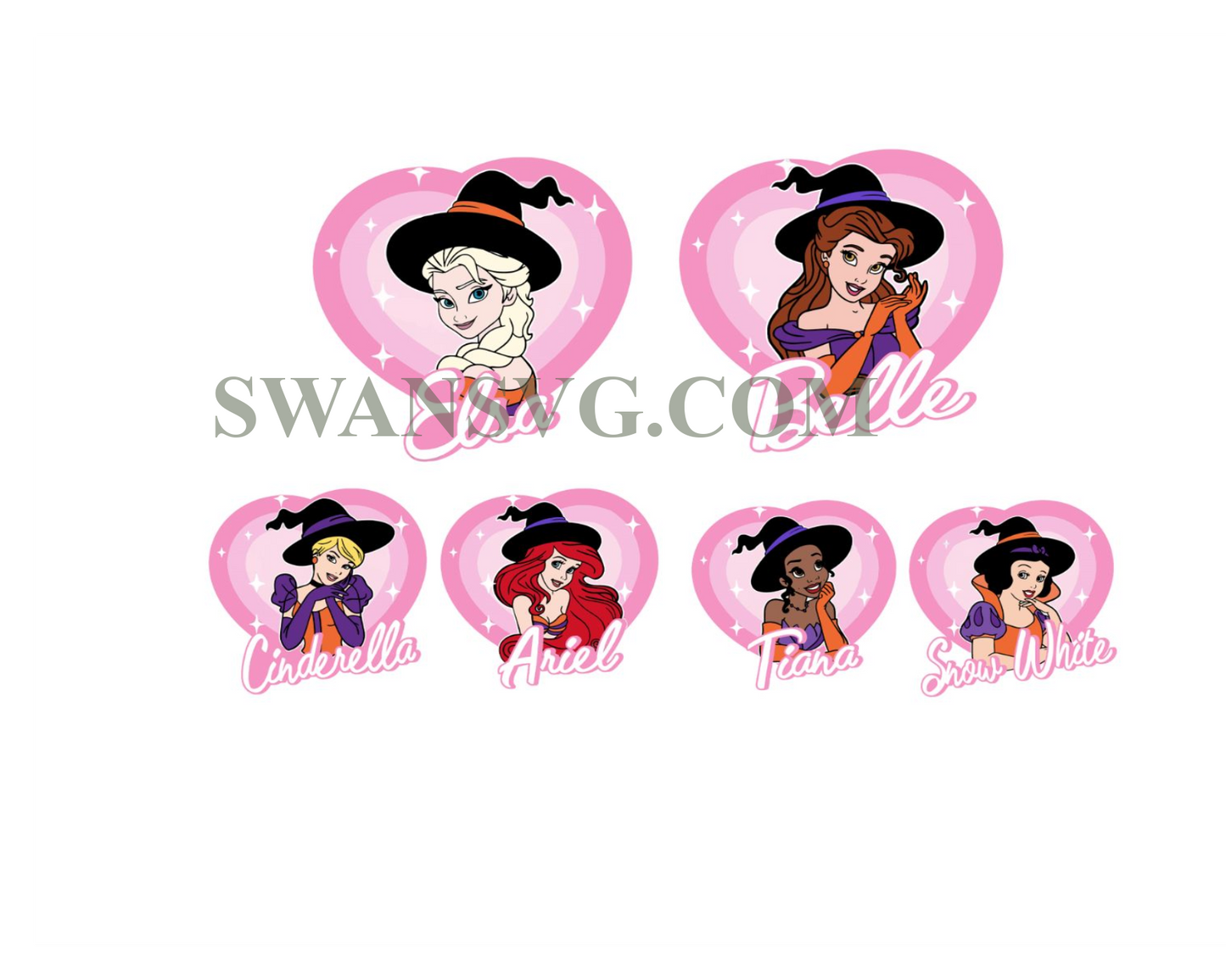 Bundle 10 Halloween Princess Png, Trick Or Treat Png, Heart Princess