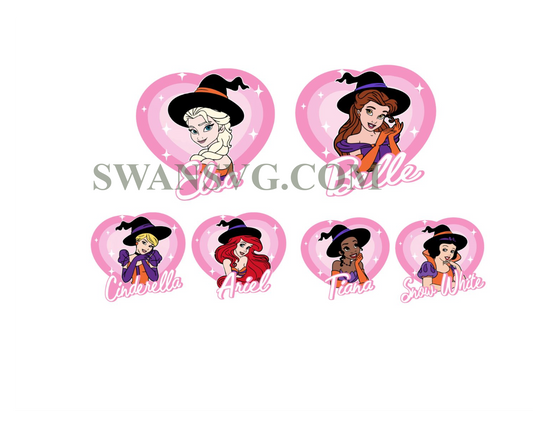 Bundle 10 Halloween Princess Png, Trick Or Treat Png, Heart Princess