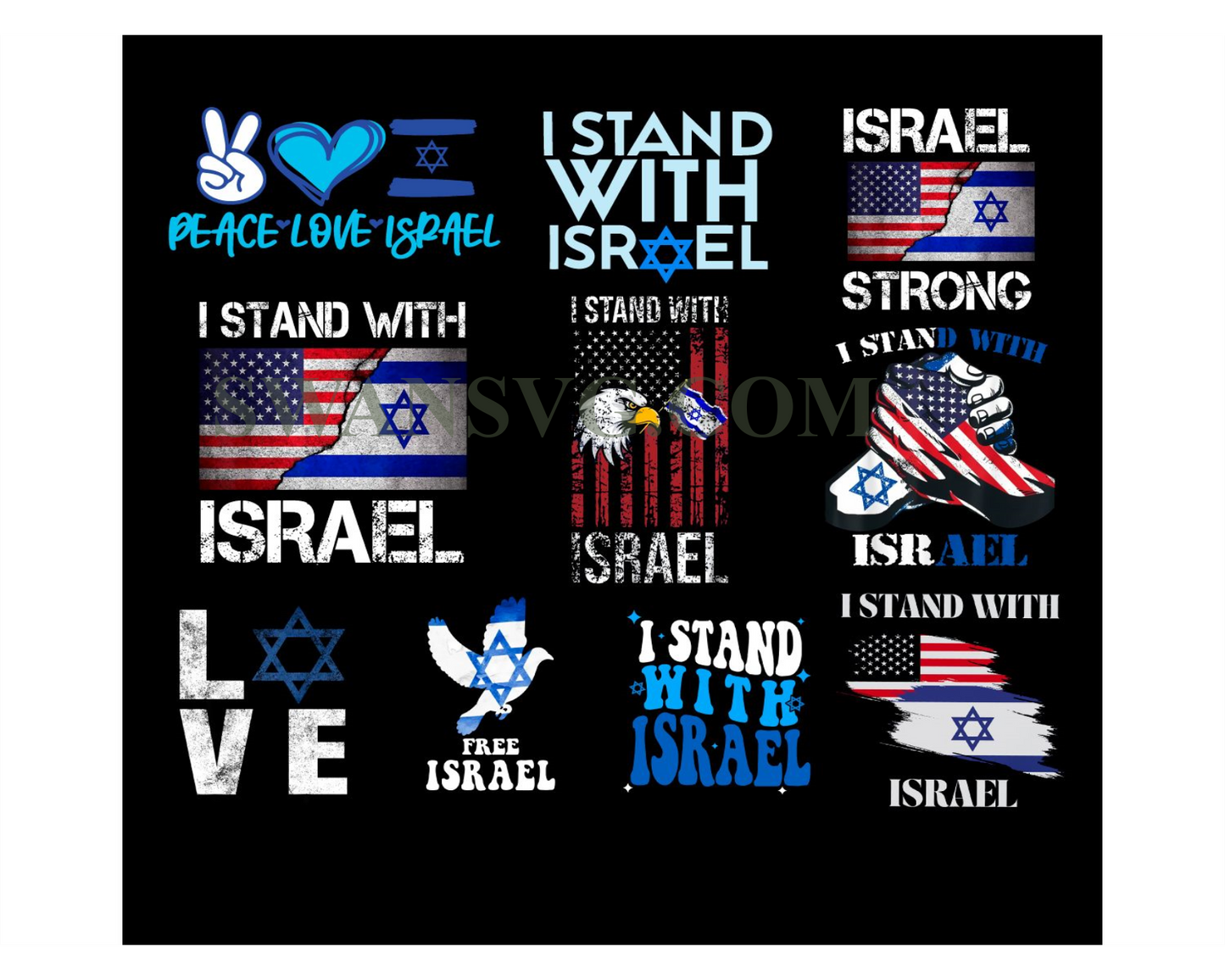 I Stand With Isarel Bundle Png Strong Isarel Png Digital Sublimation