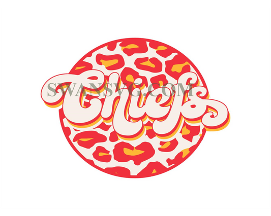 Kansas City Chiefs Retro Leopard Print Svg Digital Download