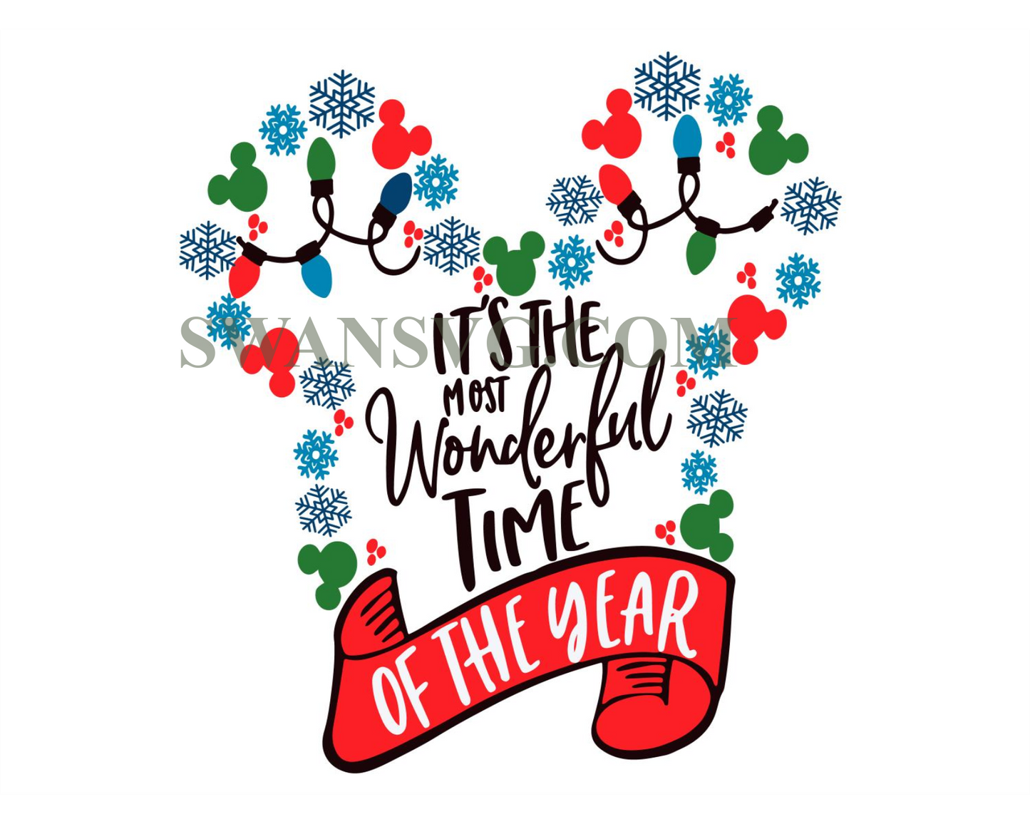 Its the most wonderful time of the year, Inspired by Mickey Mouse svg