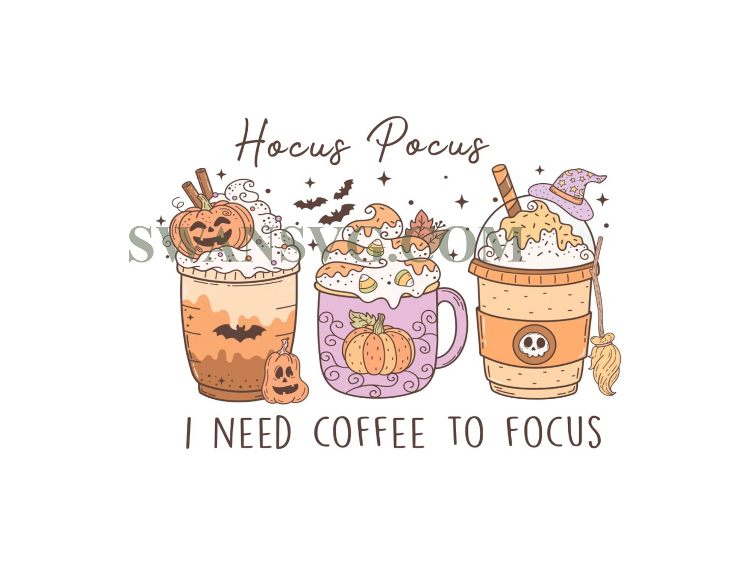 Halloween Coffee Png, Hocus Pocus Png, Fall Coffee Png, Cute Pumpkin