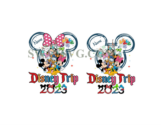 Bundle Custom Family Trip 2023 Png, Magical Kingdom, Mouse And Friends