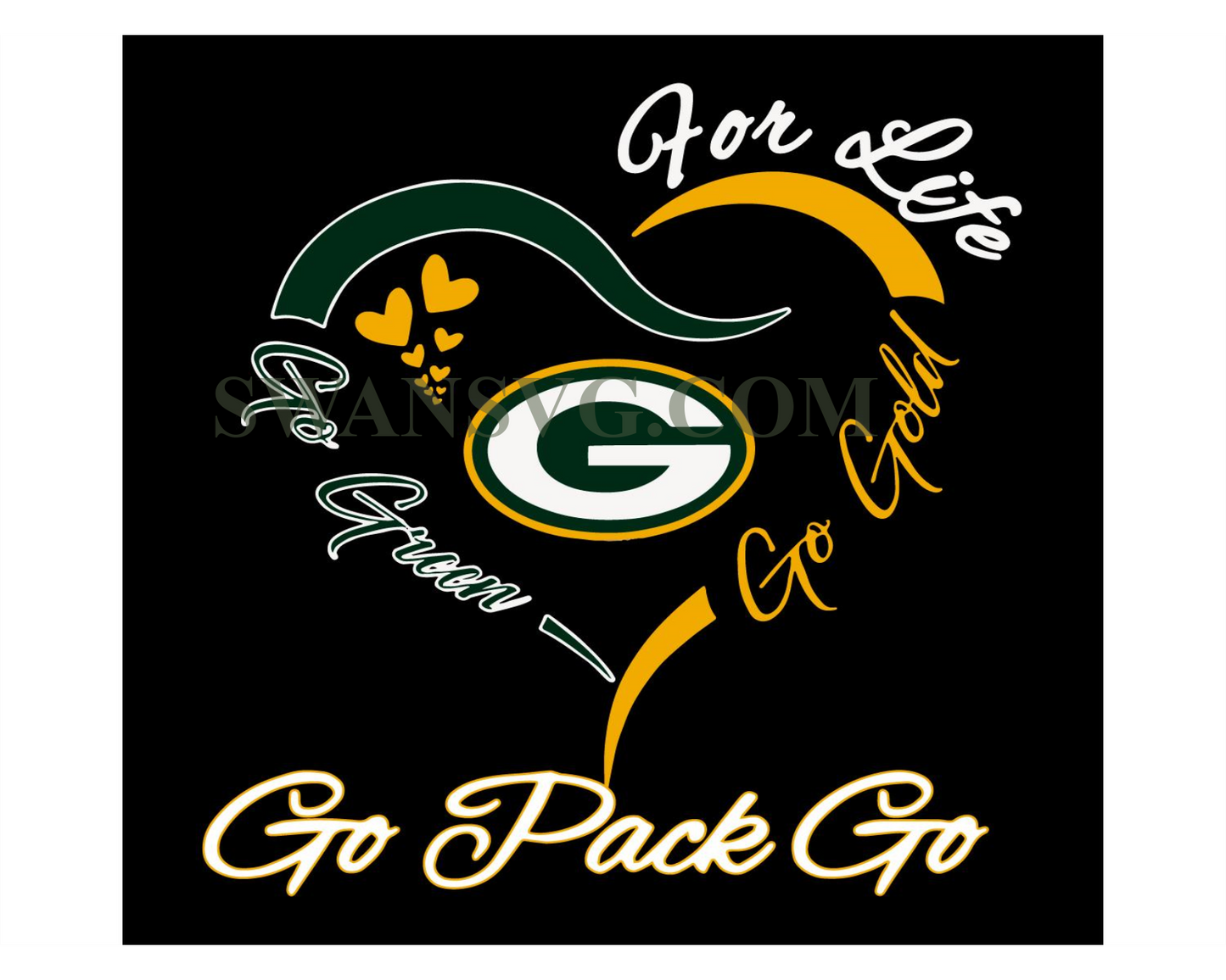 Green Bay Packers For Life Svg Go Pack Go Svg Digital Download