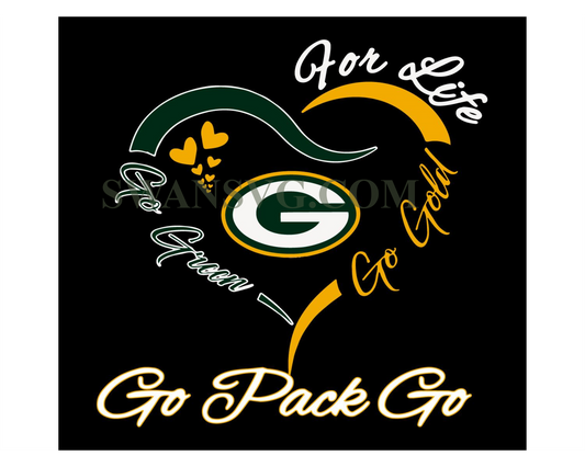 Green Bay Packers For Life Svg Go Pack Go Svg Digital Download