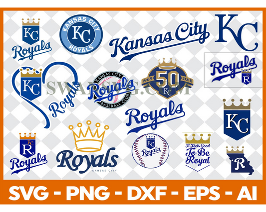 Kansas City Royals MLB svg Cut Files Baseball Clipart Bundle