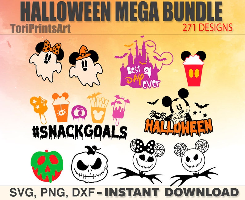 Disney Halloween Bundle Svg, Halloween Svg, Disney Svg, Mickey Svg