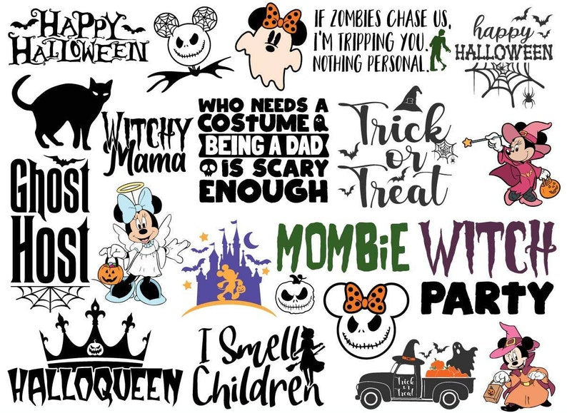 Disney Halloween Bundle Svg, Halloween Svg, Disney Svg, Mickey Svg