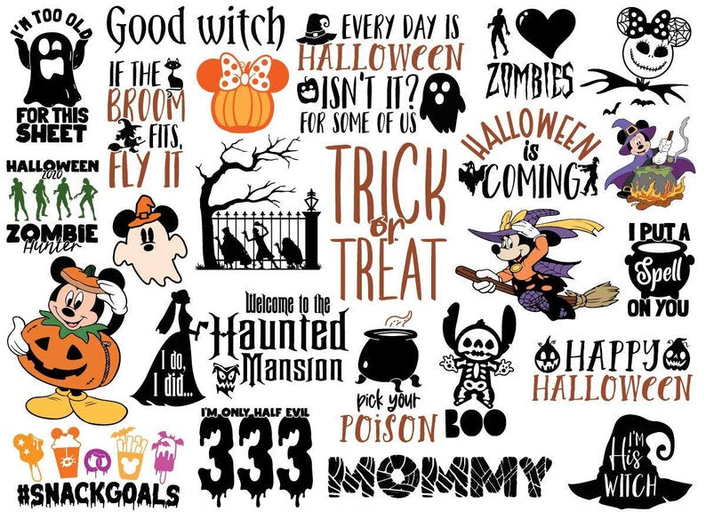 Disney Halloween Bundle Svg, Halloween Svg, Disney Svg, Mickey Svg