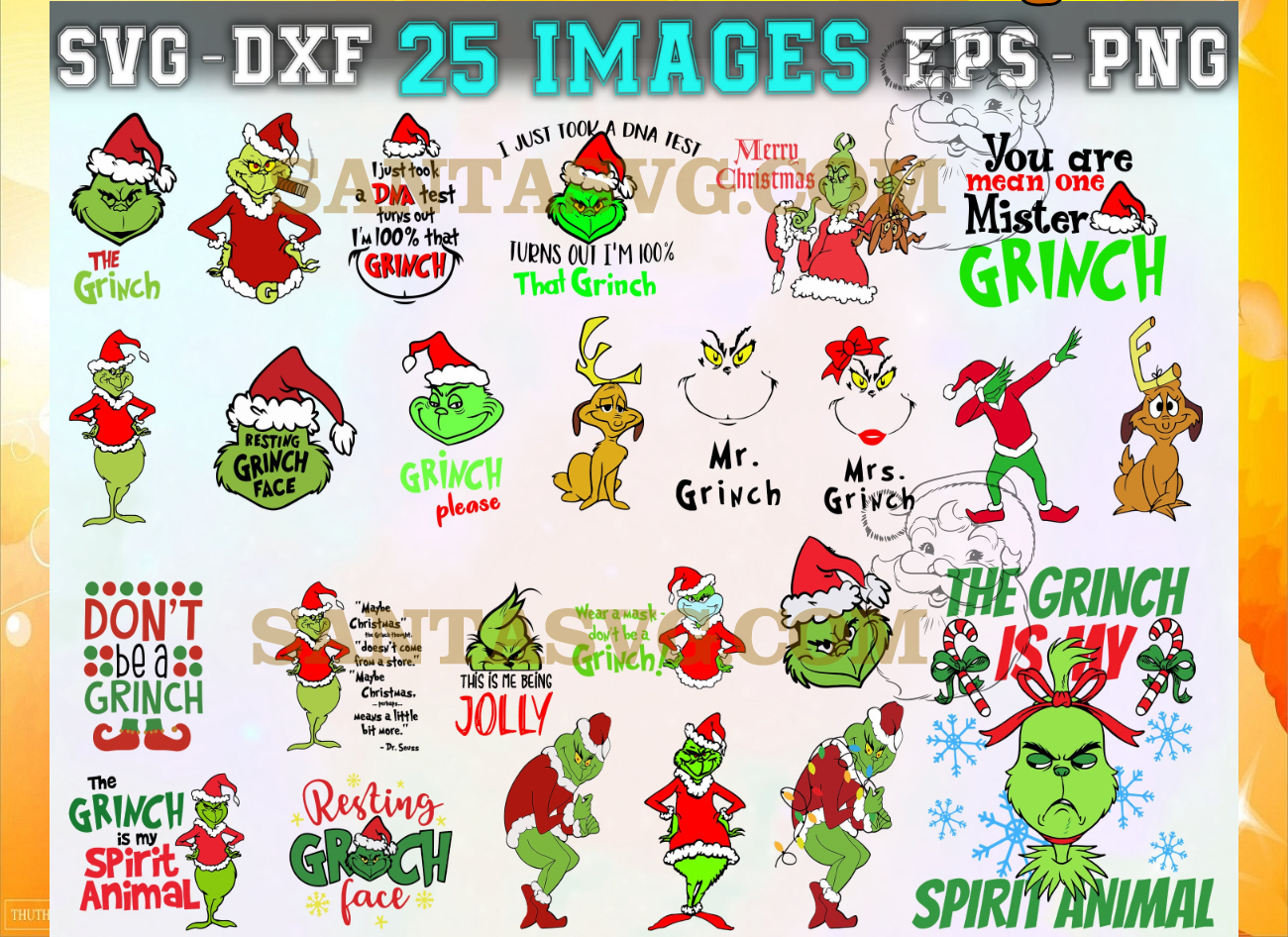 Bundle Grinch Svg, Grinch Bundle Svg, Merry Grinchmas, Grinch Face svg