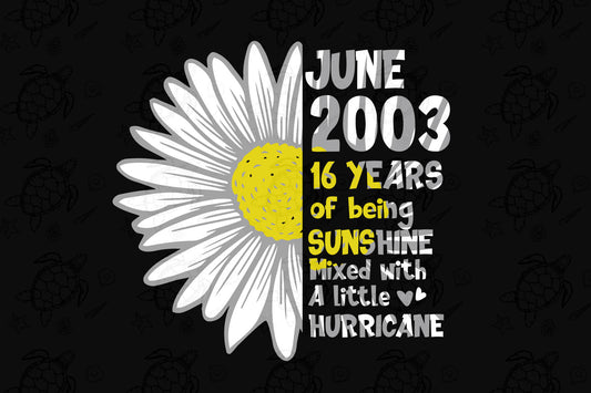 June 2003 16 years of being sunshine svg June girls are sunshine