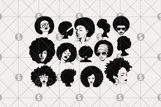 Black Women Svg, Black Afro Woman Svg, Strong Black Woman