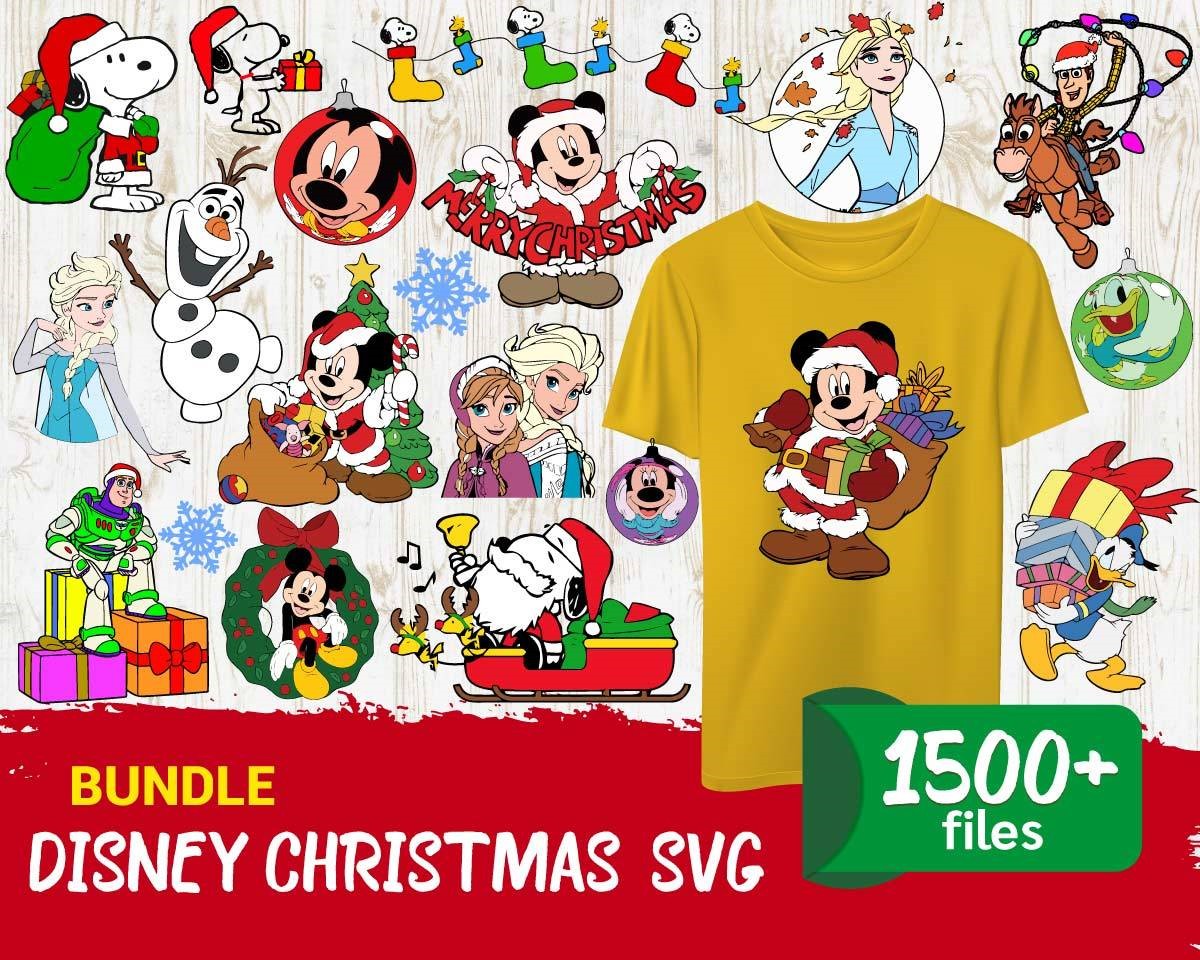 1500 Disney Christmas Svg, Christmas Svg, Christmas Bundle Svg