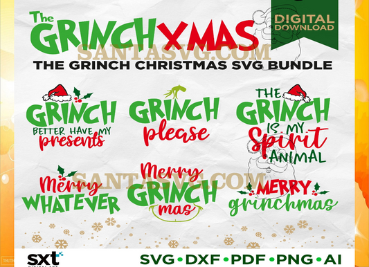 Grinch Quotes SVG Bundle,  Grinch Svg, Christmas Svg, Grinch Face Svg